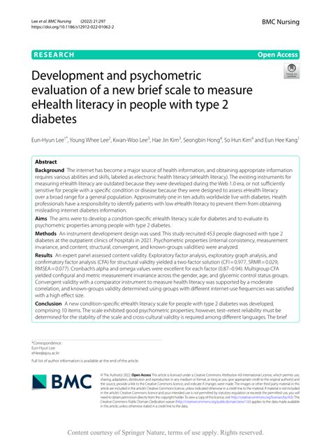 PDF Development And Psychometric Evaluation Of A New Brief Scale To