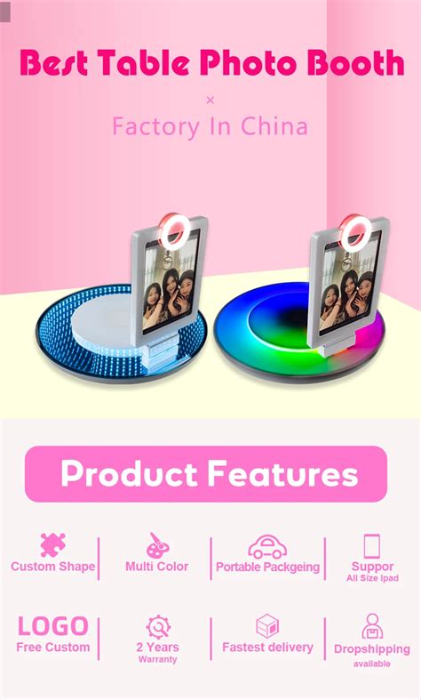 New Selfie Kiosk Ring Light Photo Booth Table For Wedding Party