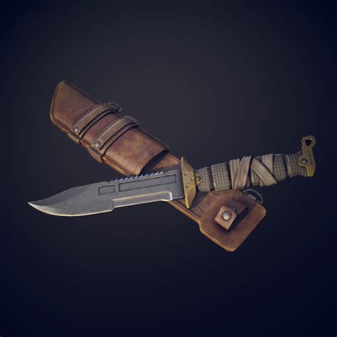 Artstation Tactical Knife And Sheat