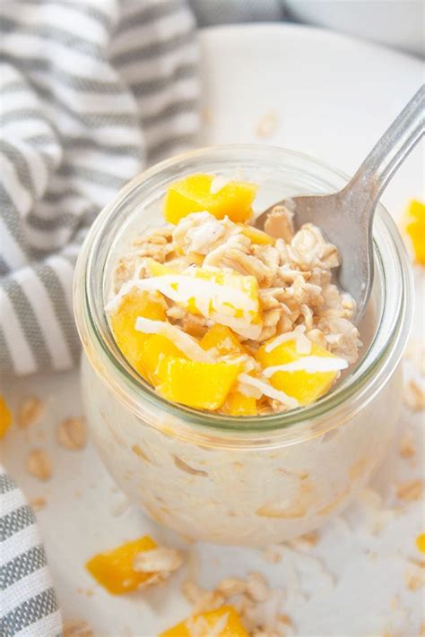 Creamy Mango Overnight Oats With Coconut Milk Bright Roots Kitchen