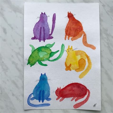 Акварельные коты - Онлайн-курсы Lil School