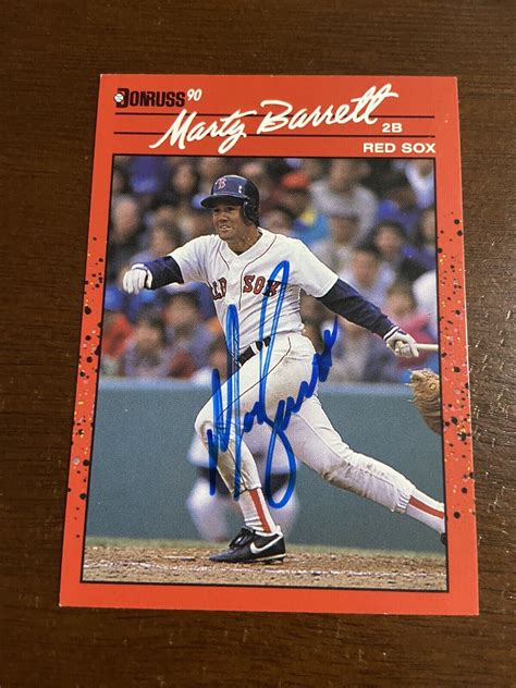 1990 Donruss Marty Barrett Signed Card Boston Red Sox Auto EBay