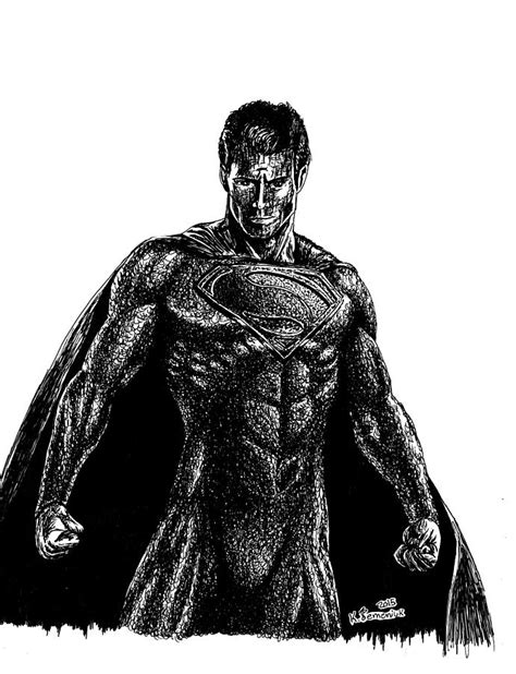 Superman Ink Doodle Drawing By Kayleigh Semeniuk