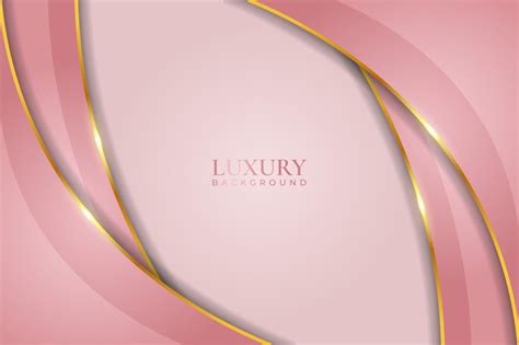 Premium Vector | Luxury Background Dynamic Overlapped Pink Pastel Soft Elegant Shiny Golden Line