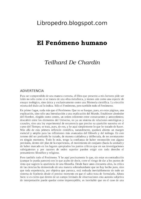 DOC Teilhard De Chardin Pierre El Fenomeno Humano PDFSLIDE TIPS