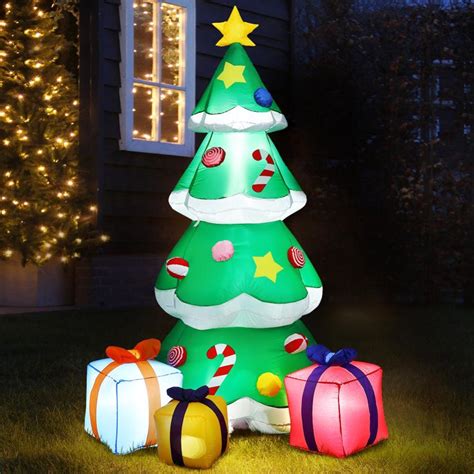 Gonfiabile Albero Di Natale Regali 210cm Luci LED Decorazioni Natalizie