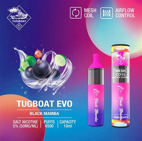 Tugboat Evo Black Mamba 4500 Puffs Tugboat Disposable Vape