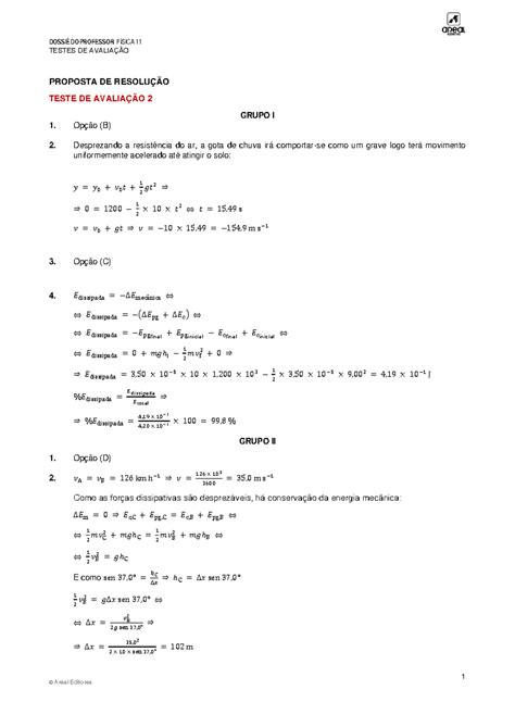Ae rf11 resol teste 2 - TESTES DE AVALIAÇÃO 1 PROPOSTA DE RESOLUÇÃO