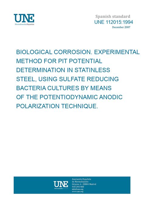 Une Biological Corrosion Experimental Method For Pit