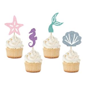 Mermaid Under The Sea Cupcake Topper Mermaid Birthday Theme Etsy