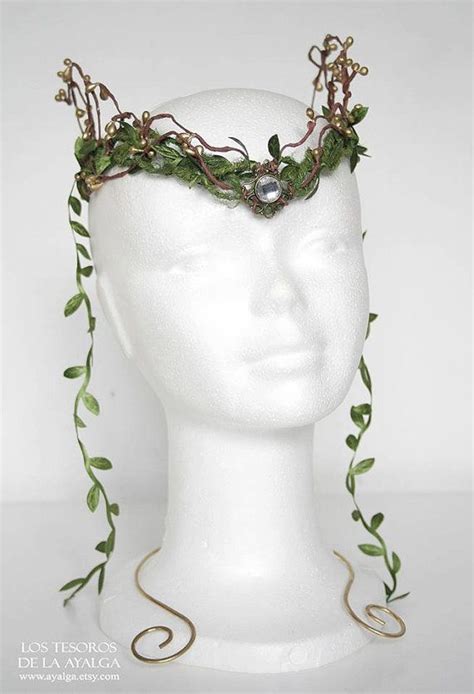 Woodland Elf Tiara Elven Headpiece Fairy Crown Faun Fantasy Jewelry Elf Tiara Elven