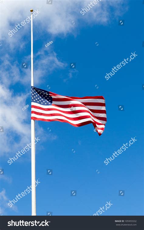 American Flag Flying Half Mast Half Stock Photo 105955532 - Shutterstock