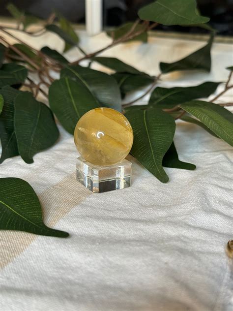 Honey Calcite Sphere With Stand Onceuponacrystalapothecary