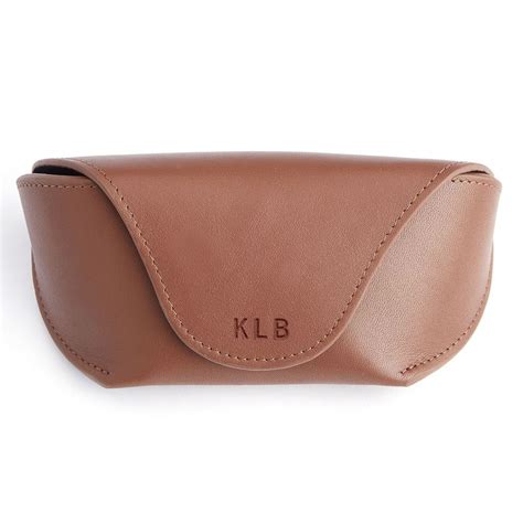 Monogrammed Leather Sunglasses Case - Hammacher Schlemmer