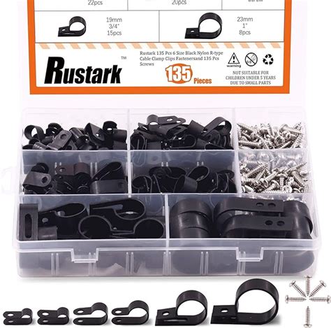 Rustark St Ck Schwarz Nylon R Typ Kabelschellen Gr En R Clips