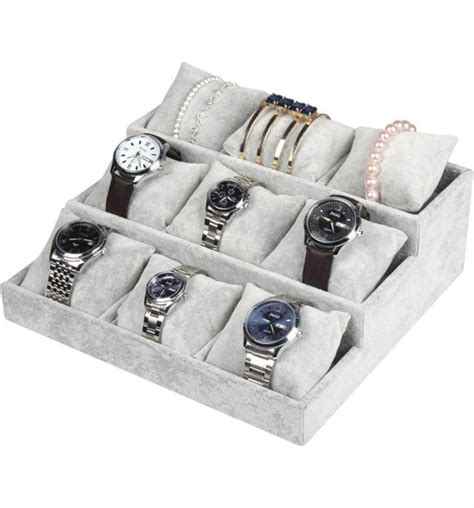 Stratalife Watch Holder Velvet 3 Layer Watch Display Organizer Case Watch Box Organizer for Men ...