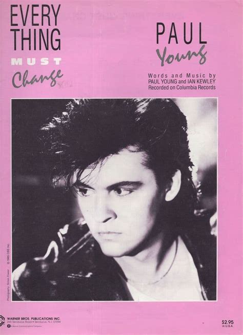 Paul Young Everything Must Change Xl Usa Sheet Music