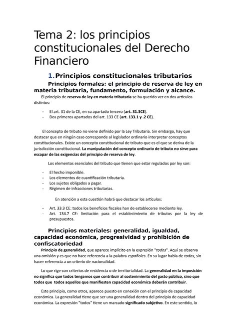 Tema 2 Los Principios Constitucionales Del Derecho Financiero UPNA