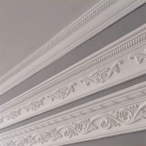 White Pop Designer Border Cornice Mouldings Type Of Cornices Pop