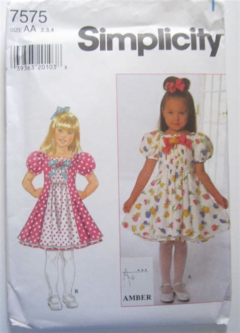 Simplysewing Sold Simplicity Girls Dress Pattern Uncut Special