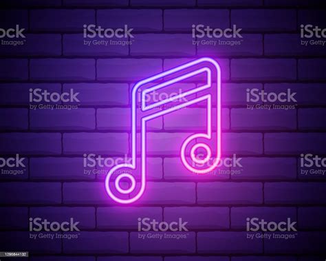 Music Note Neon Sign Party Disco And Advertisement Design Night Bright