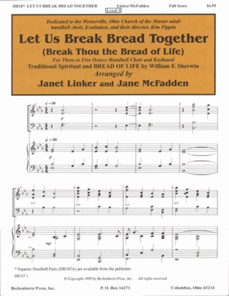 Let Us Break Bread Together By Janet Linker Handbell Choir Sheet