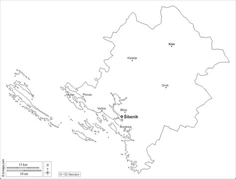 Šibenik Knin Kostenlose Karten Kostenlose Stumme Karte Kostenlose