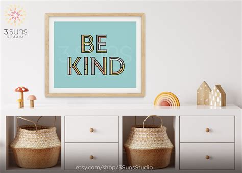 Be Kind Art Print Be Kind Wall Art Inspirational Wall Art Be Kind Quote ...