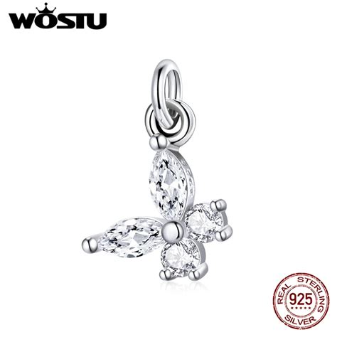 WOSTU Abalorio De Plata Esterlina 925 Para Mujer MINI Colgante De