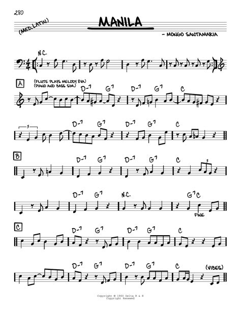 Manila By Mongo Santamaria Sheet Music For Real Book Melody And Chords At Sheet Music Direct