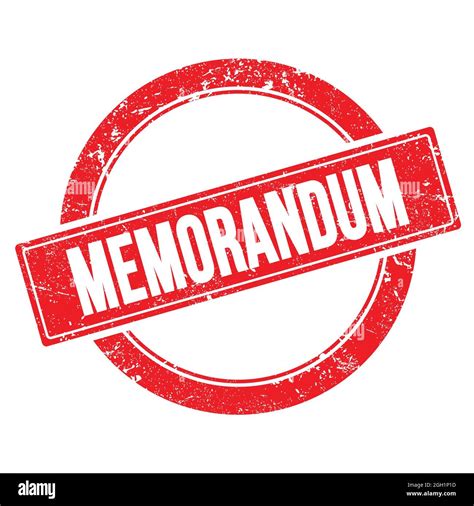 Memorandum Text On Red Grungy Round Vintage Stamp Stock Photo Alamy