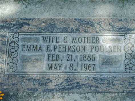 Emma Elizabeth Pehrson Poulsen 1886 1967 Mémorial Find A Grave