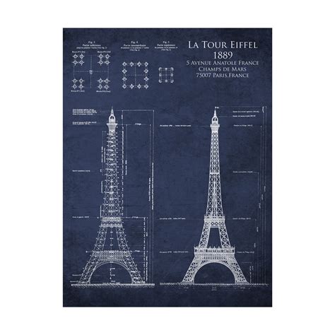 Eiffel Tower Blueprint Scarlet Blvd Touch Of Modern