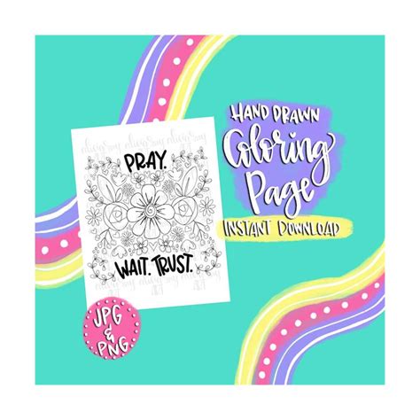 Christian Coloring Page | Digital Download | Hand Drawn Illu - Inspire ...