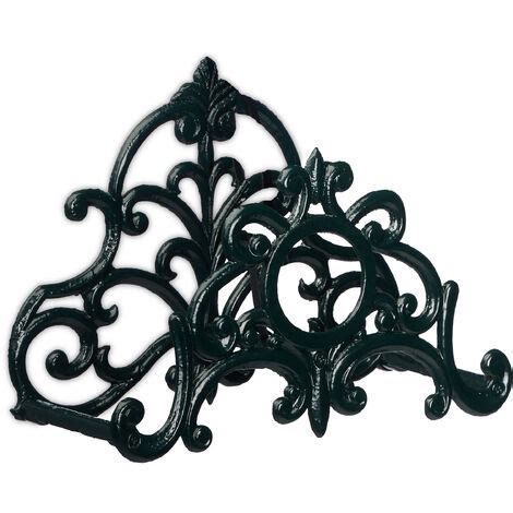 Relaxdays Hose Pipe Holder Antique Design Cast Iron Wall Mounted