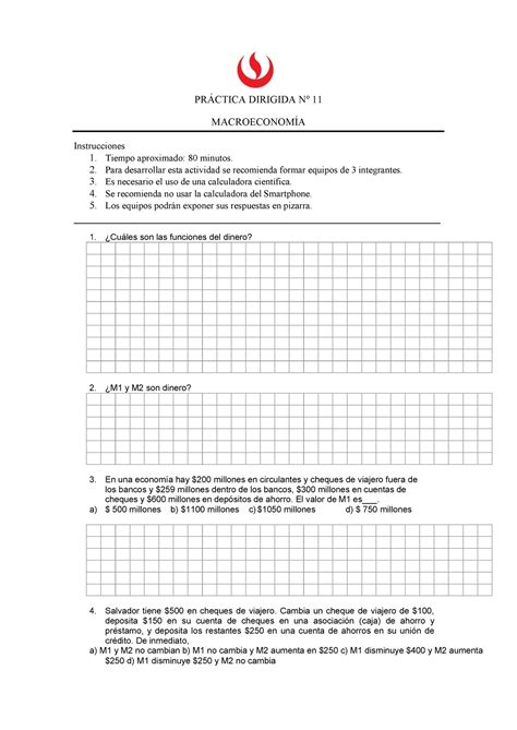 Sem13 Practica Dirigida 11 PRÁCTICA DIRIGIDA Nº 11 MACROECONOMÍA