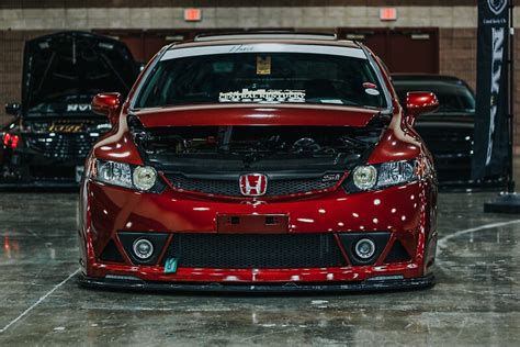 "Lowered Red Civic Si 8th Gen" Stickers by nicoledelfraino | Redbubble