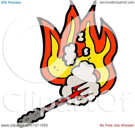 Cartoon Of A Hot Flaming Branding Iron Royalty Free Vector