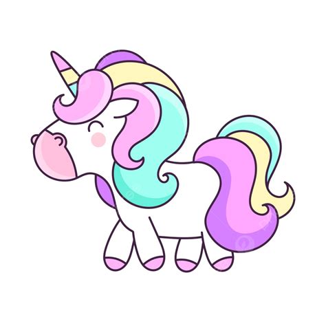 Vector Unicorn Design For Kids Featuring Gold Horn And Rainbow Hair