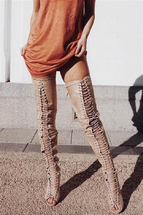 Buy Thigh High Nude Boots Cheap Online