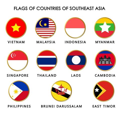 Premium Vector | Vector flags of countries of southeast asia design ...