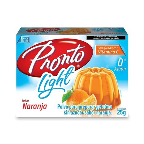 Polvo Para Preparar Gelatina Pronto Light Sabor Naranja 25 G Walmart