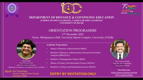 Du Sol Orientation Programme For Mba Bba Fia Bms Blisc Mlisc