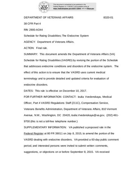 Pdf Schedule For Rating Disabilities The Endocrine System