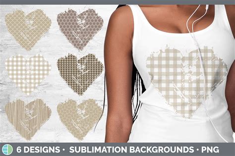 Tan Heart Distressed Clipart Pattern H Graphic By Enliven Designs