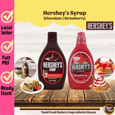 Ready Stock Hershey Syrup Chocolate Flavour Strawberry Flavour Sirup