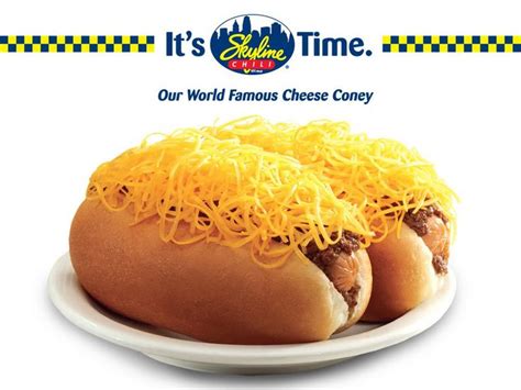 Skyline Chili’s Cheese Coney’s, a hot dog placed in a bun covered in ...