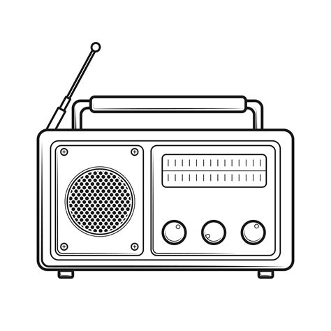 vector illustrations, vintage radio line art 7463697 Vector Art at Vecteezy