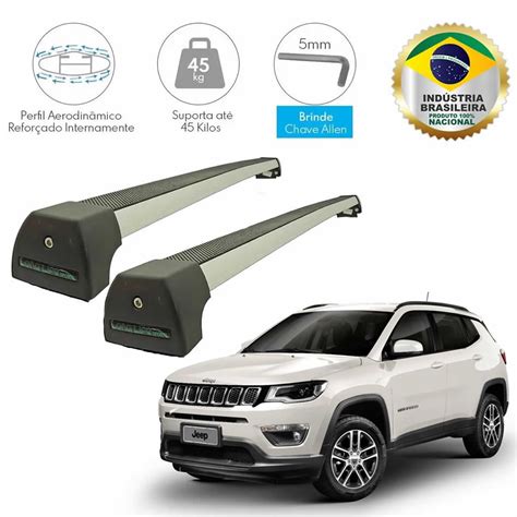 Rack Teto Travessa Jeep Compass 2017 Em Diante Longlife Sports Aluminio