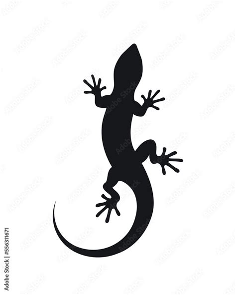 Silhouette Of A Lizard Stock Vector Adobe Stock